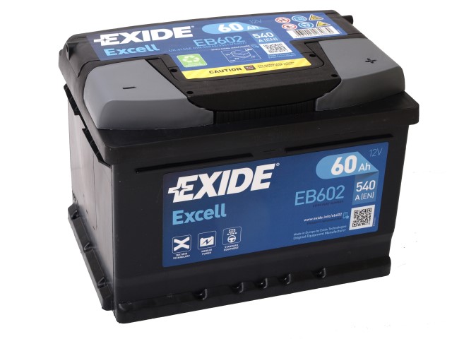 Akumulators EXIDE EXCELL EB602 12V 60Ah 540A(EN) 242 x175x 175 0/1